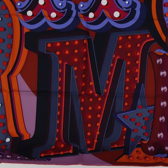 HERMES Carre 90 Scarf ""ELECTRIQUE"" Silk Red Auth am6235 - Picture 9 of 14